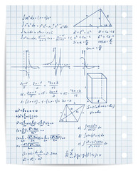 math and geometry on copybook page vector set