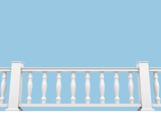 stone white balustrade with pillar