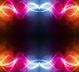 Cute glowing neon lights background illustration