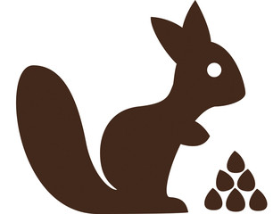 Eichhörnchen mit Nüssen - obrazy, fototapety, plakaty