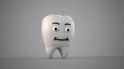 dente cartoon personaggio dentista 3d