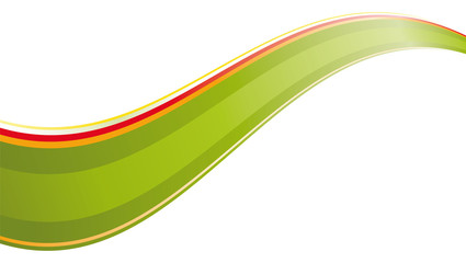 Fototapeta na wymiar Green dynamic wave as background or to show green energy. Illustration on white background.