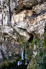 The Holy Cave of Covadonga in Asturias