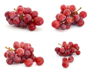 Red grapes isolated on white background