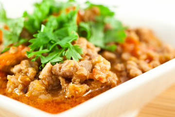 Pork and Tomato Relish , .Northern Thai food