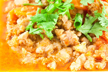 Pork and Tomato Relish , .Northern Thai food