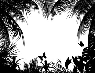 tropical forest silhouette