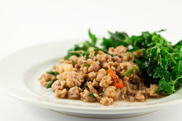 stir fried pork whit basil