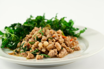 stir fried pork whit basil