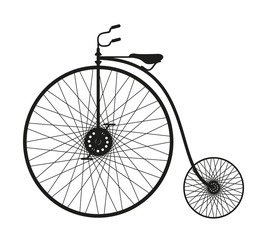 Fototapeta na wymiar Silhouette of an old bicycle