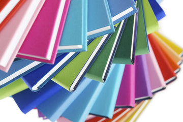 Fototapeta premium Macro of colorful books fan