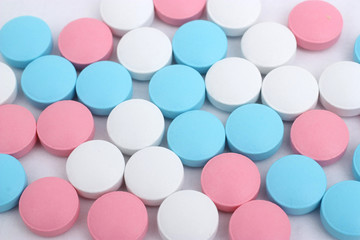Pills on the white background