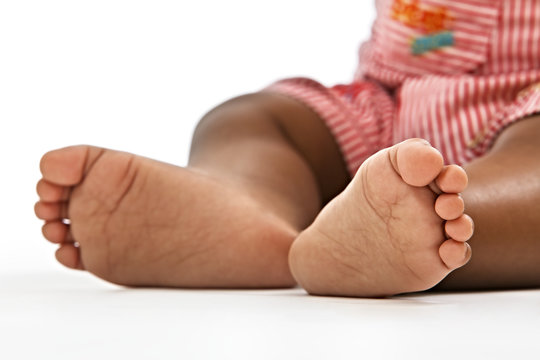 Close-up of feet of Indian baby