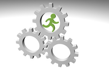 Zahnrad Figur Lauf 1