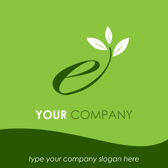 Logo initial letter E, eco # Vector