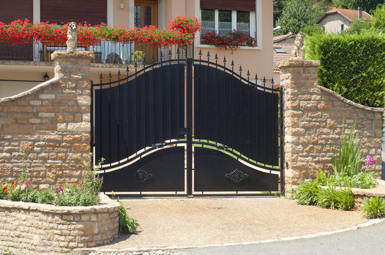 Beautiful gate, entrance to a front yard