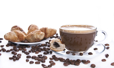 Breakfast with croissants