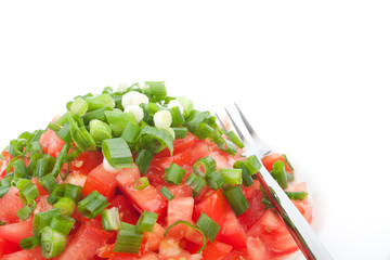 Tomato salad with spring onion
