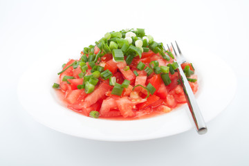 Tomato salad with spring onion