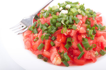 Tomato salad with spring onion