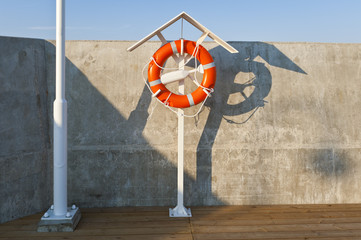 Life buoy on the seaside