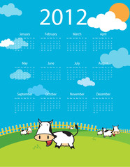 abstract calendar for 2012