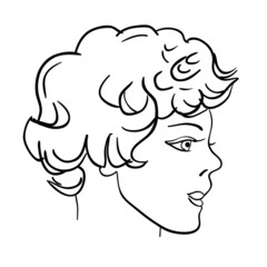 Hand-drawn fashion model. Vector illustration. Man face