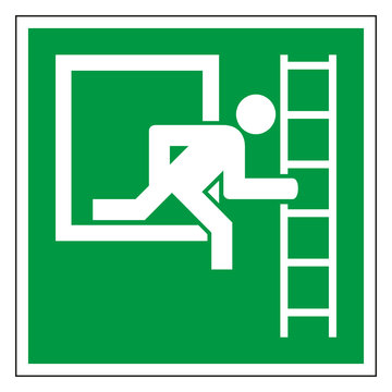 Rettungszeichen Fluchtweg Fluchtleiter Piktogramm Zeichen