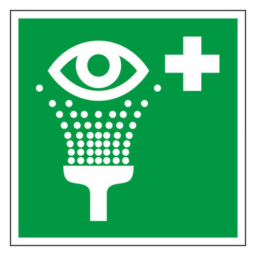 Rettungszeichen Augenspüleinrichtung Augendusche Zeichen