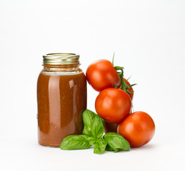 Basil tomatoes and tomato sauce
