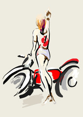 Obraz na płótnie Canvas Girl biker