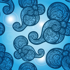 vector seamless  clouds and flares