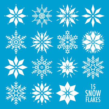 15 Snowflakes white