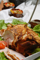 roast on the wedding table