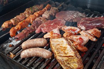 prepared on the barbecue grill.