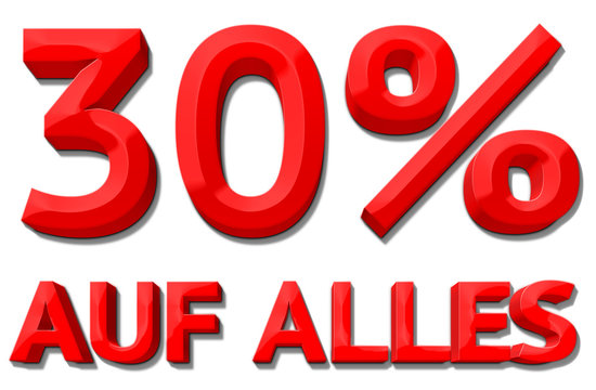 30% AUF ALLES RABATT