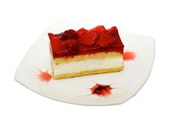 cake with strawberry topping