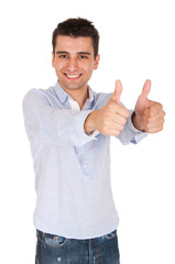 Man showing thumbs up