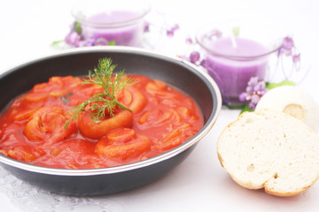 Tomatensuppe mit Fenchel und Champignons