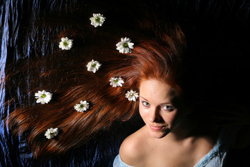 Fototapeta premium hair white flowers