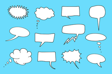 Comic speech illustration set