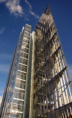 Modern glass skyscraper at Heilbronner Strasse in Stuttgart, Ger