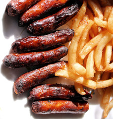 Sausages and french fries