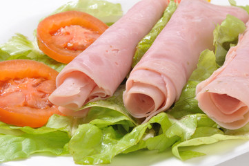 cold meat and vegetables