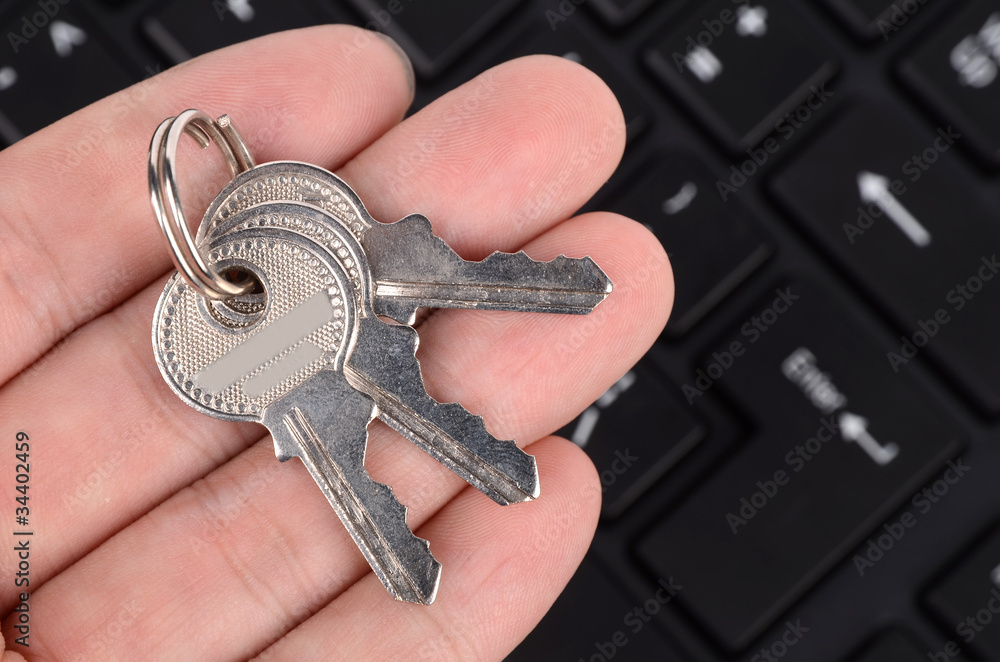 Poster Keys on computer keyboard