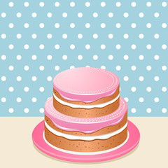 pink iced cake