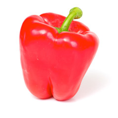 Bright red pepper isolated on white.