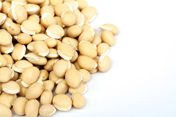 pile soybean on background