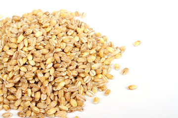 Pile of Pearl Barley isolated on white