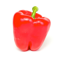 Bright red pepper isolated on white.